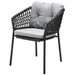 cane-line ocean chair Dark Grey, Open Cane-line Soft Rope chair with Light Grey, Cane-line Natté cushion