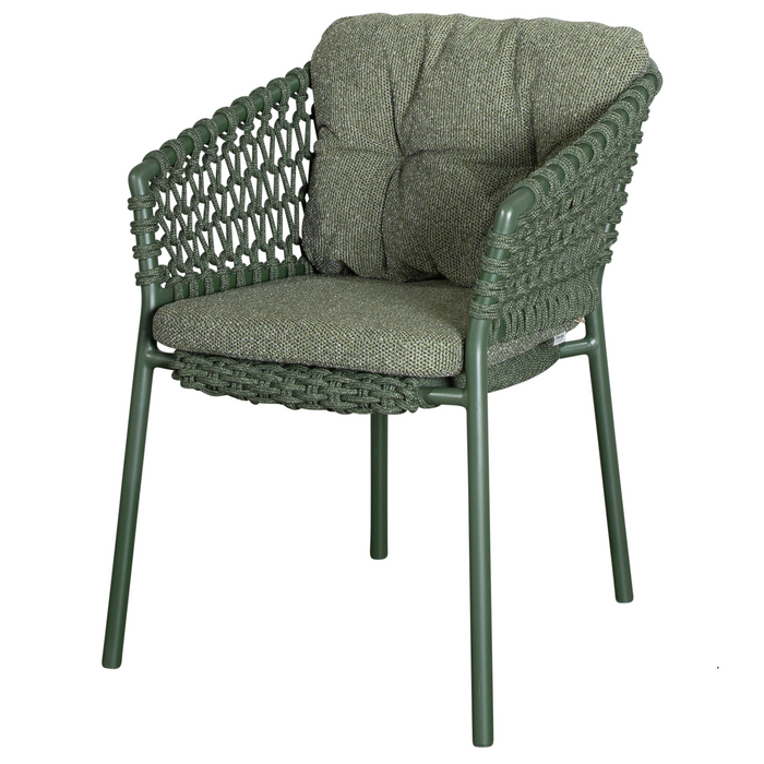 cane-line ocean chair Dark Green, Open Cane-line Soft Rope chair with Dark Green, Cane-line Wove cushion