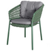 cane-line ocean chair Dark Green, Open Cane-line Soft Rope chair with Grey, Cane-line Natté cushion