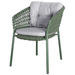 cane-line ocean chair Dark Green, Open Cane-line Soft Rope chair with Light Grey, Cane-line Natté cushion