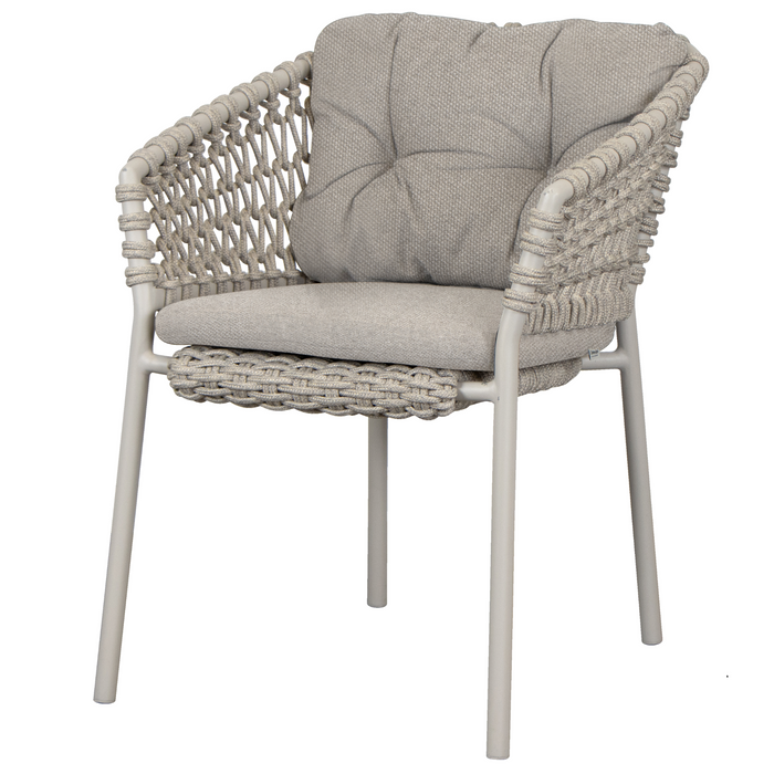 cane-line ocean chair Sand, Open Cane-line Soft Rope chair with Light Brown, Cane-line Rise cushion