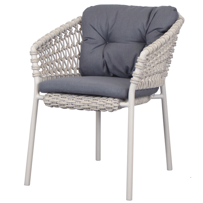 cane-line ocean chair Sand, Open Cane-line Soft Rope chair with Grey, Cane-line Natté cushion