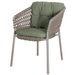 cane-line ocean chair Taupe, Open Cane-line Soft Rope chair with Dark Green, Cane-line Wove cushion