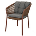 cane-line ocean chair Umber Brown, Open Cane-line Soft Rope chair with Dark Grey, Cane-line Wove cushion