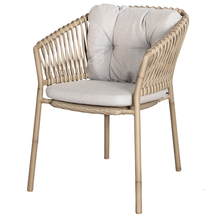 cane-line ocean chair Natural, Medium Round Tube Cane-line Weave chair with Sand, Cane-line Natté cushion