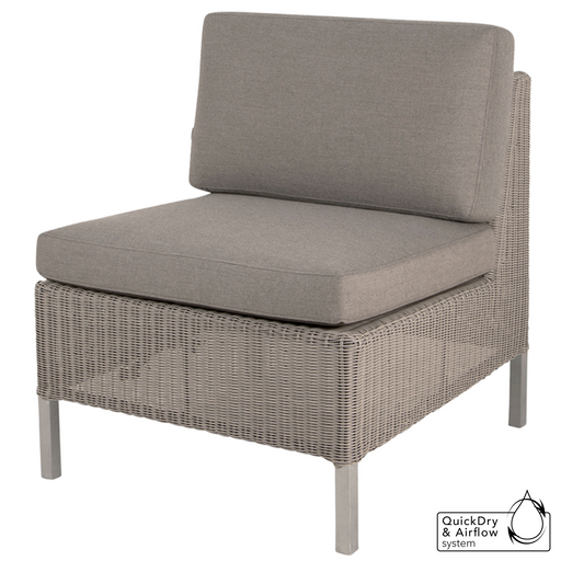 cane-line connect dining lounge single seater module Taupe, Large Round Cane-line Weave base with Taupe, Cane-line Natté w/Seat & Back Cushion