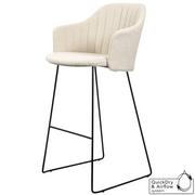 cane-line choice bar chair in Taupe, Polypropylene, Up to 98% Recycled chair, Black, Galvanized Steel w/4Legs base and Sand, Cane-line Free cushion