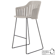 cane-line choice bar chair in Taupe, Polypropylene, Up to 98% Recycled chair, Black, Galvanized Steel w/4Legs base and without cushion