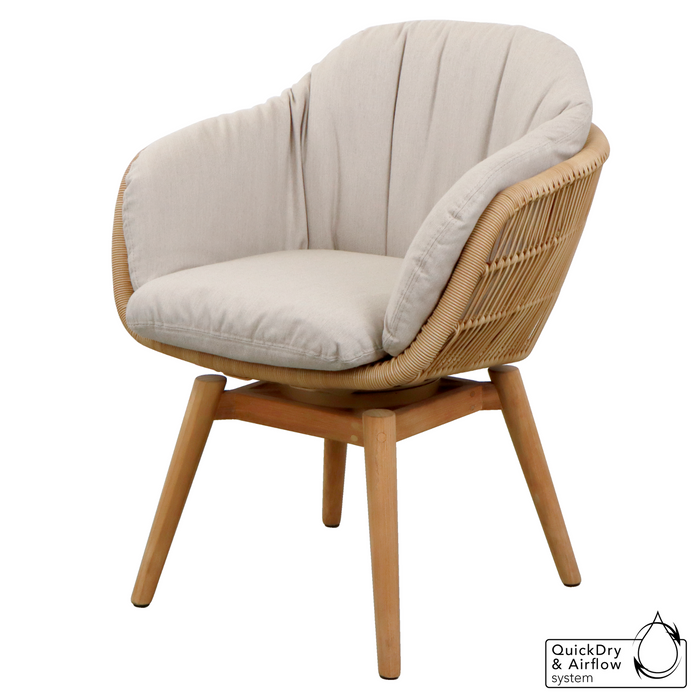 cane-line stay chair with teak swivel natural chair with sand cane-line natté cushion