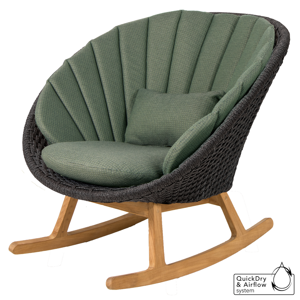 Cane-line Peacock Rocking Chair – Luxury Teak & Soft Rope Seating ...