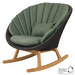 cane-line peacock rocking chair Dark Grey, Medium Flat Cane-line Soft Rope with Teak and Dark Green, Cane-line Link cushion