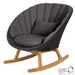 cane-line peacock rocking chair Dark Grey, Medium Flat Cane-line Soft Rope with Teak and Dark Grey, Cane-line Focus cushion