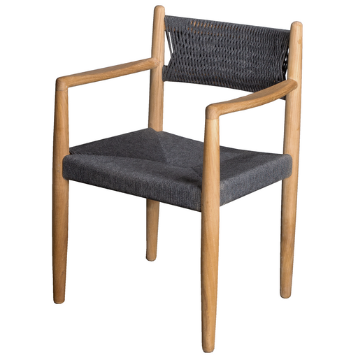 cane line royal arm chair dark grey teak legs