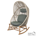 cane-line hive rocking chair Teak base, Sand, Small Round Tube Cane-line Weave chair and Light Green, Cane-line Link cushion