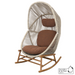 cane-line hive rocking chair Teak base, Sand, Small Round Tube Cane-line Weave chair and Umber Brown, Cane-line Rise cushion