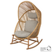 cane-line hive rocking chair Teak base, Natural, Small Round Tube Cane-line Weave chair and Light Brown, Cane-line Rise cushion