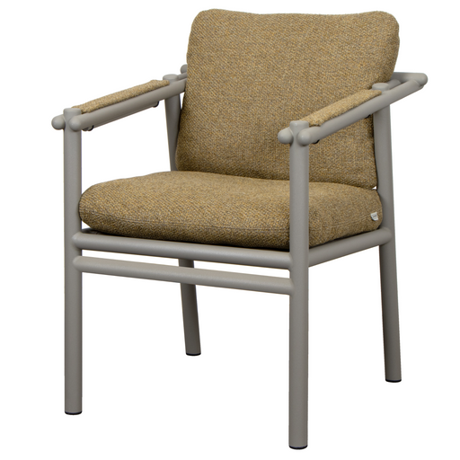 cane line Sticks armchair Taupe aluminium turmeric yellow Cane-line Rise cushion