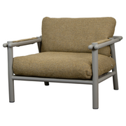 sticks lounge chair Taupe aluminium Turmeric yellow Cane-line Rise cushion