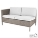 cane-line connect dining lounge 2 seater right module in Taupe, Large Round Cane-line Weave with White, Cane-line Natté