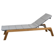 cane-line siesta sunbed teak sunbed with Light grey, Cane-line Virtue cushion