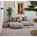 cane-line capture 2 seater sofa module light grey, cane-line airtouch in a patio with outdoor furniture lifestyle