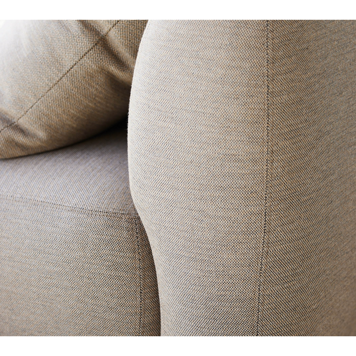 cane-line capture 2 seater sofa module taupe, cane-line airtouch sofa texture close up lifestyle