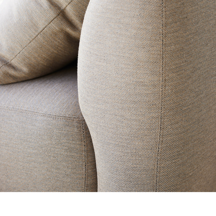 cane-line capture 2-seater sofa left module taupe, cane-line airtouch sofa texture close up lifestyle