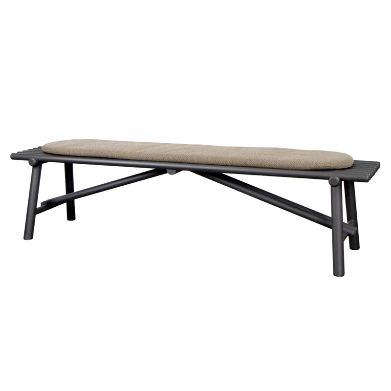 cane line Sticks bench Lava grey aluminium Light brown Cane-line Rise cushion