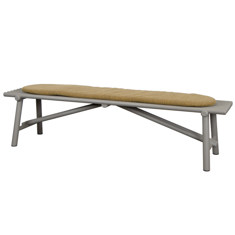 cane-line Sticks bench taupe aluminium Turmeric yellow Cane-line Rise cushion