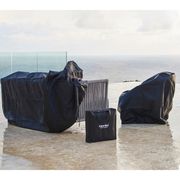 cane line Cover 12 Suitable for 2 seater sofa Black lifestyle covering sofa and chair