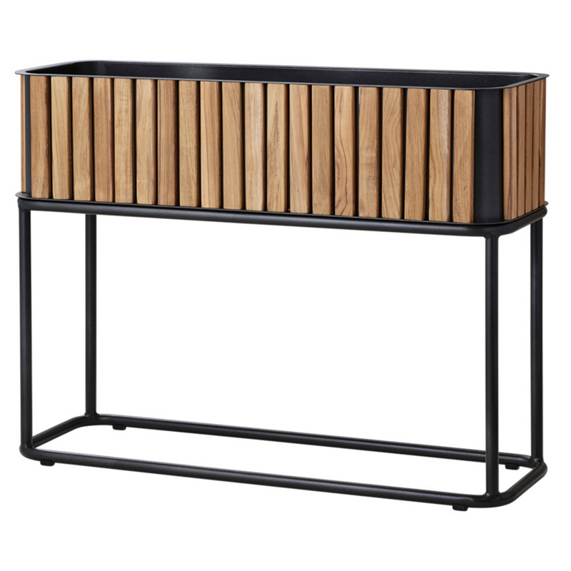 cane-line combine planter in Rectangular with base type with Teak w/Lava Grey Aluminium color