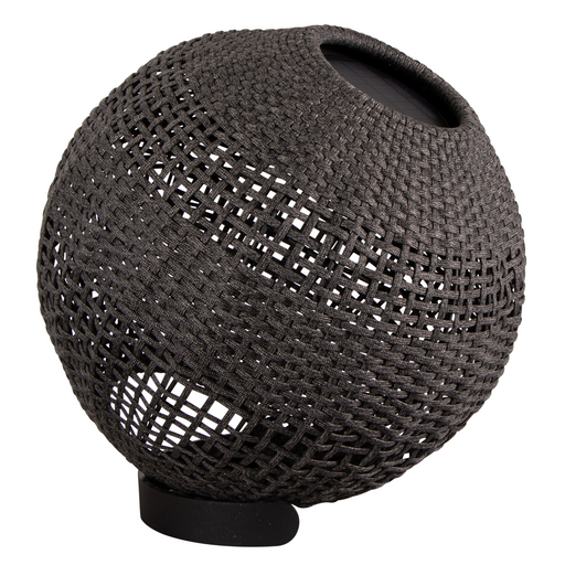 cane-line illusion lamp round dark grey soft rope without base