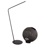 cane-line illusion lamp round dark grey soft rope with lava grey base