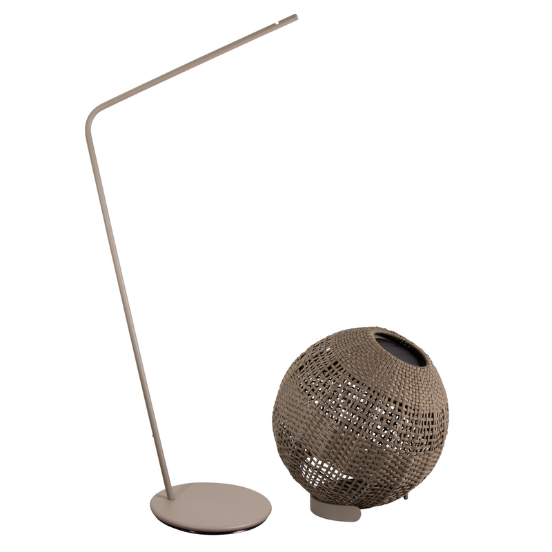 cane-line illusion lamp round taupe soft rope with taupe base