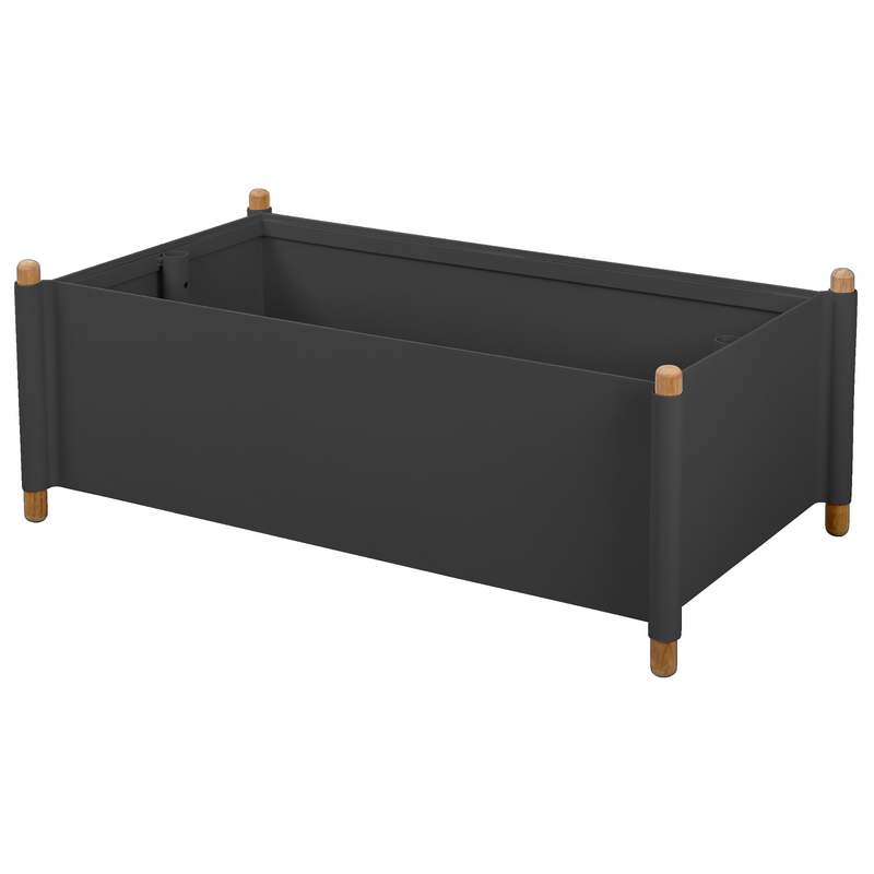 cane-line sticks planter large in Lava Grey, Aluminium w/Teak