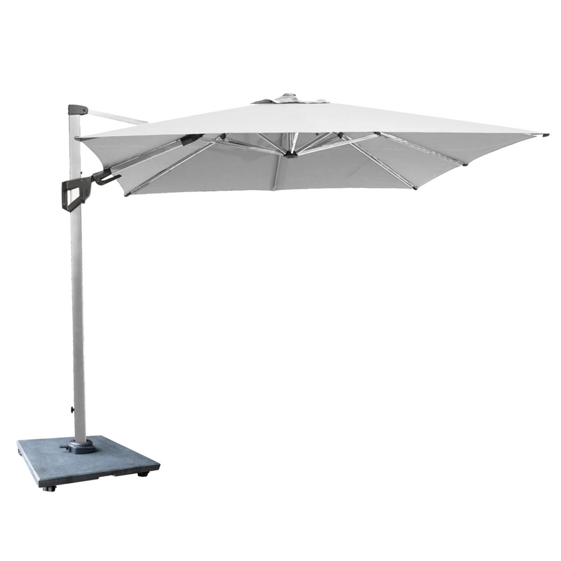 cane line hyde luxe tilt parasol 118 x 118 matt grey base light grey
