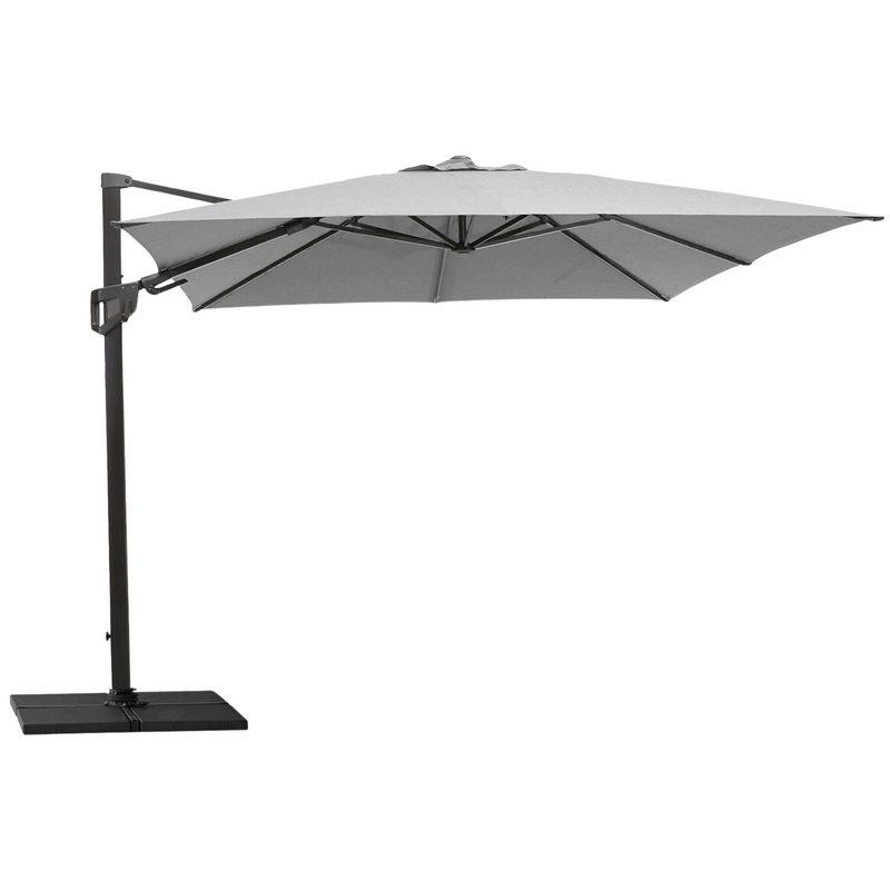 cane line hyde luxe tilt parasol 118 x 118 grey base light grey