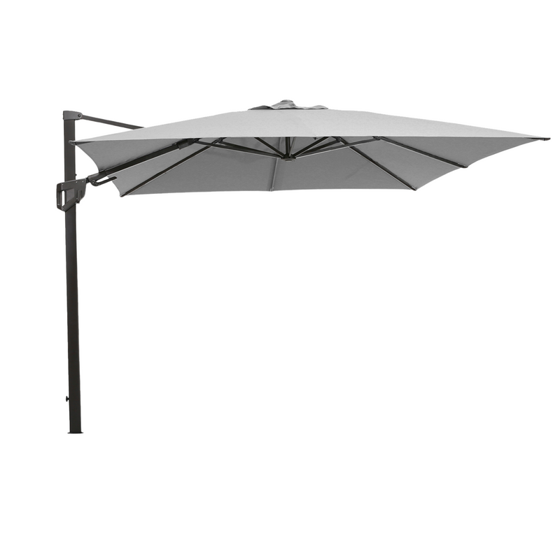 cane line hyde luxe tilt parasol 118 x 118 none base light grey