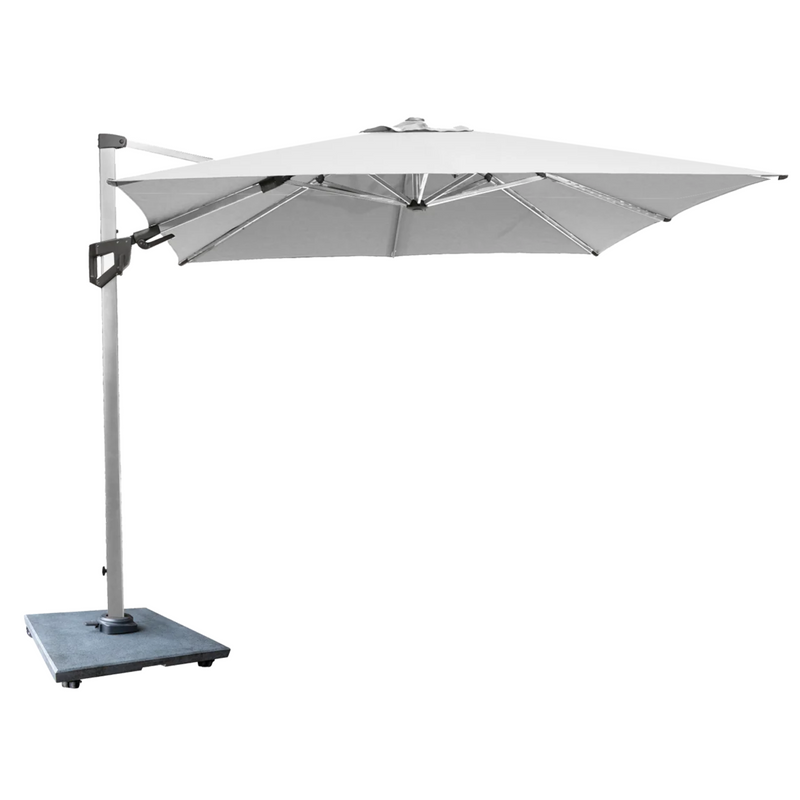 cane line hyde luxe tilt parasol 118 x 118 matt grey base silver