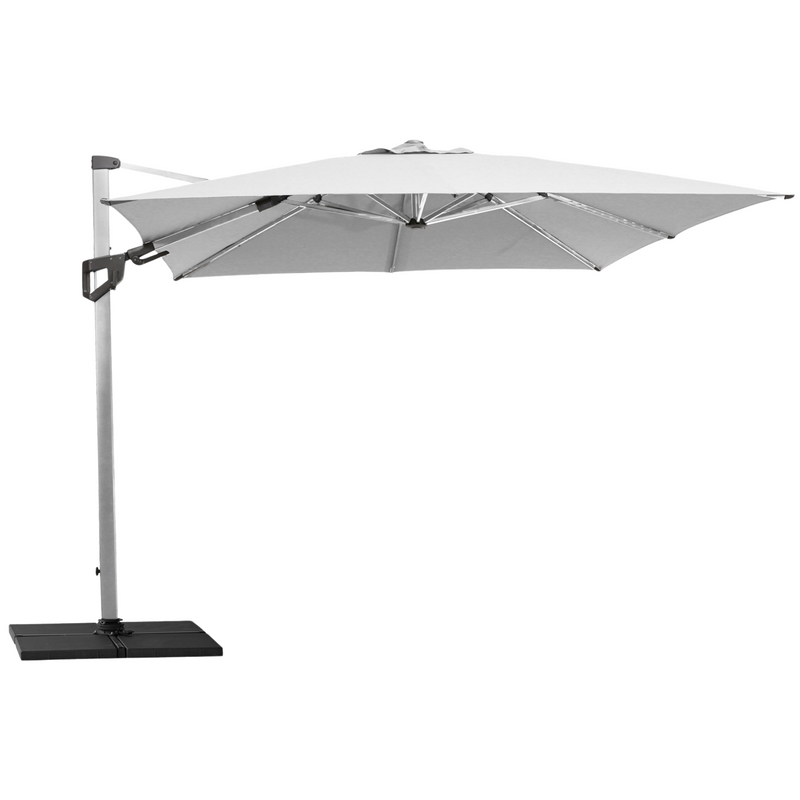 cane line hyde luxe tilt parasol 118 x 118 grey base silver