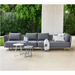 cane-line moments 2 seater sofa right module Grey, String Open Cane-line Soft Rope Incl. Grey Cane-line AirTouch cushion in a lounge with outdoor furniture and 2-seater sofa left module lifestyle