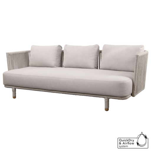 cane-line moments 3 seater sofa Sand, Cane-line Soft Rope Incl. Sand Cane-line AirTouch