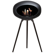 Le Feu Black Dome Bioethanol Fireplace ground high mocca bowl, black legs and black burner