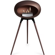 Le Feu Mocca Dome Bioethanol Fireplace ground high black bowl, smoked legs and steel burner