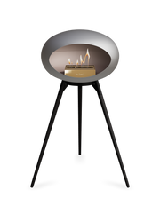 Le Feu Nickle Dome Bioethanol Fireplace ground high black bowl, black legs and rose gold burner