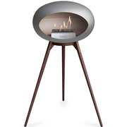 Le Feu Nickle Dome Bioethanol Fireplace ground high mocca bowl, smoked legs and steel burner