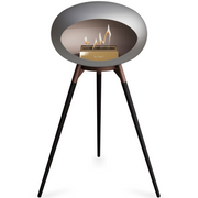 Le Feu Nickle Dome Bioethanol Fireplace ground high mocca bowl, black legs and rose gold burner