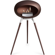 Le Feu Mocca Dome Bioethanol Fireplace ground high white bowl, smoked legs and steel burner