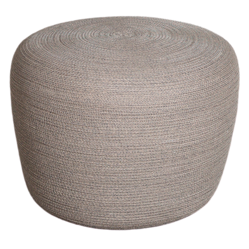 cane-line circle footstool small in Taupe, Swirl Cane-line Soft Rope