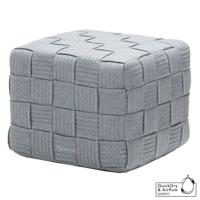 cane-line cube footstool in Light Grey, Square Cane-line Soft Rope